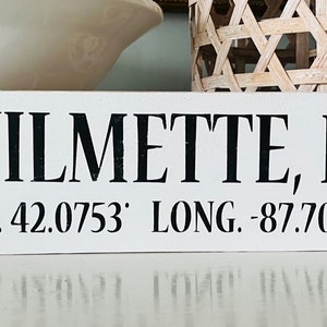 Custom Town Sign, Coordinate Wood Sign, Personalized State Sign, Latitude and Longitude, Housewarming Gift, New Home Gift, New Home, Gift image 1