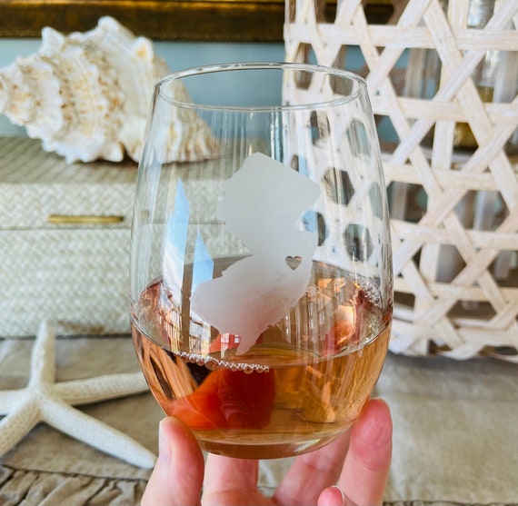 Custom New Jersey Wine Glass, Pint Glass, Beer, Bruce Springsteen Beer Option, Cause Down The Shore Everything's Alright, Jersey Girl