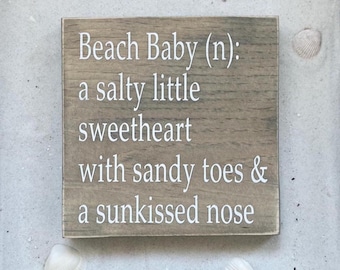 Beach Baby Wood Sign: Coastal Nursery Decor