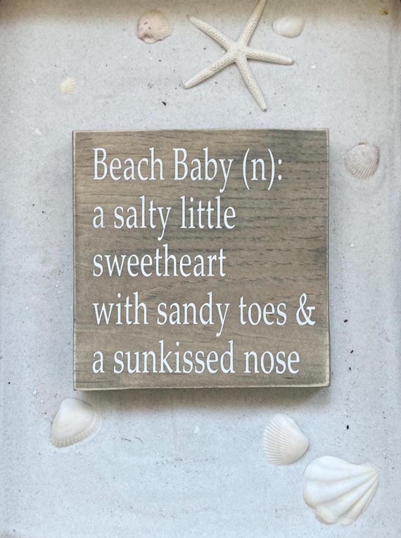 Beach Baby Wood Nursery Sign, Gift For Baby Girl and Baby Boy, Baby Shower Gift, Girl's Room, Boy's Room, Beach Sign, Kid's Room, Coastal