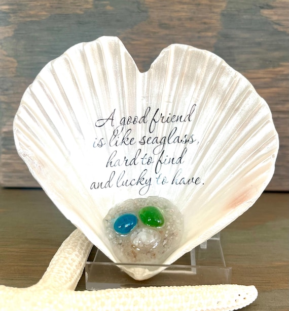 Gift For A Friend, Valentine's Day Gift, Scallop Heart Shell Ornament, Gift For Her, Friendship