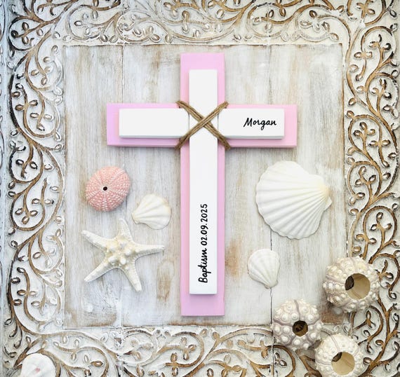 Personalized Wood Wall Cross: Baptism Gift For Boy, Gift For Baby Girl, First Communion, Wedding, Religious Gift