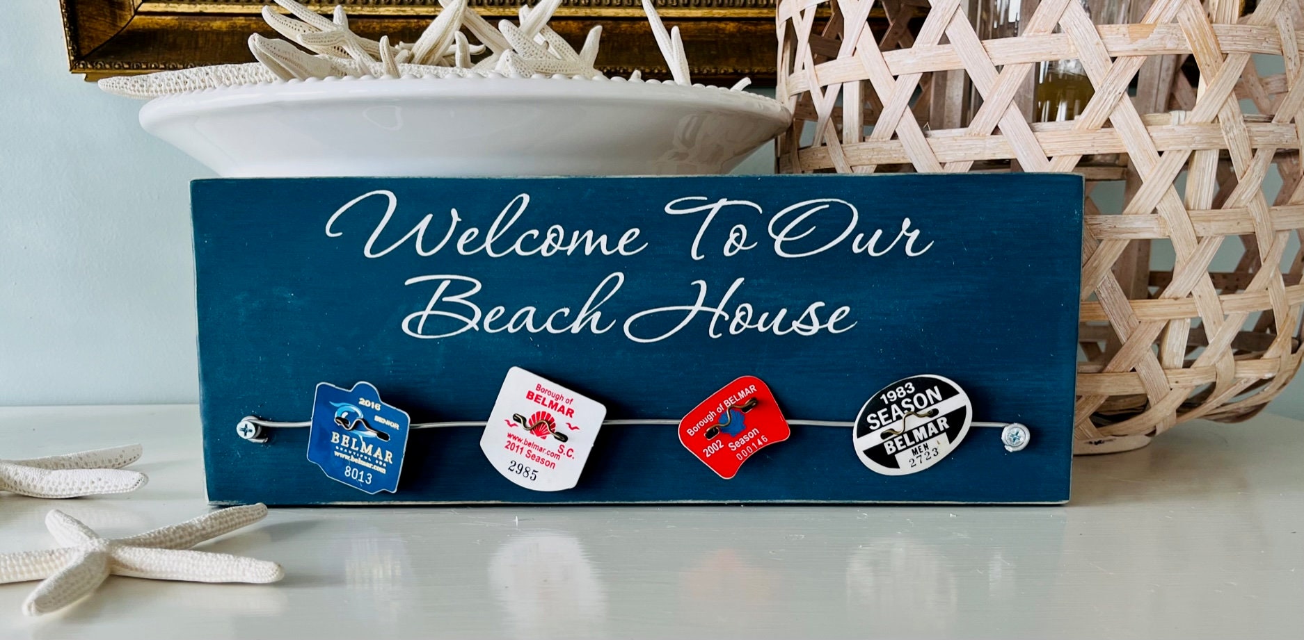 Custom Beach Badge Collection Display, NJ Season Badge , Beach Tag