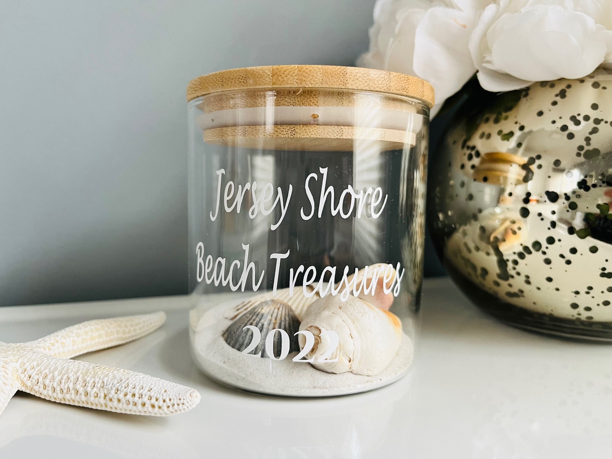 Large Glass Beach Jars, Decorative Beach Glass Jars, Beach, Sand, Table  Decor, Beach Decor, Decorative Jars, Gifts, Water, Seashell Gifts