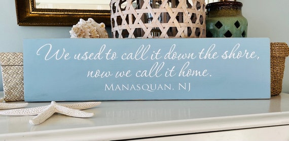 Down The Shore, Custom Wood Sign, Personalized Gift For New Beach House, Housewarming Gift, New Jersey, Jersey Shore Towns, Cape May, Avalon