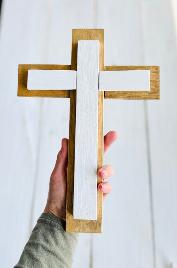 Custom Wood Wall Cross, Personalized Cross, Baptism Cross, First Communion Cross, Confirmation Gift, Religious Gift, Wedding Gift, Mom Gift