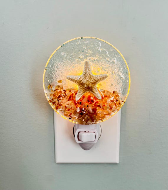 Starfish Night Light, Beach House Gift, Nursery Decor, Nautical