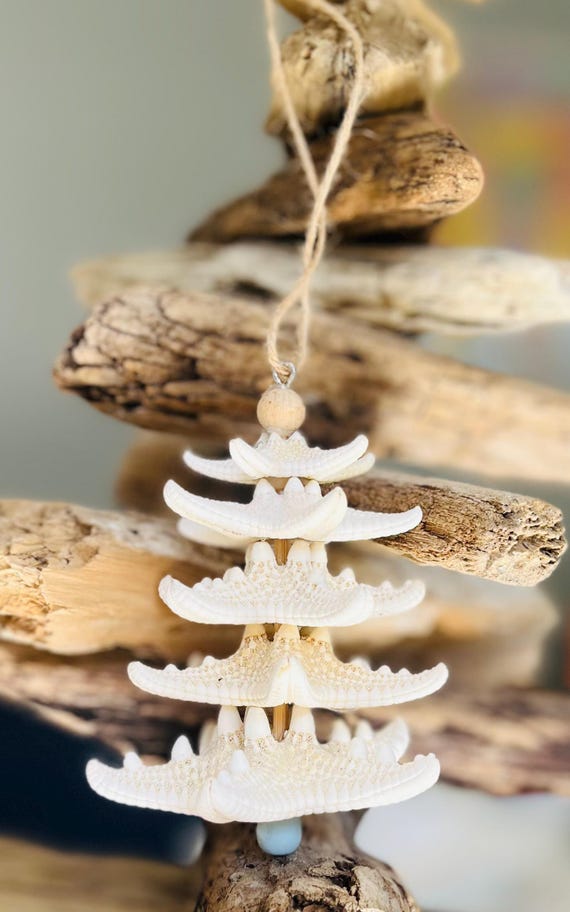 Christmas Tree Ornament, Starfish Ornament, Handmade Ornament, Coastal Christmas, Beachy Christmas, Hannukah