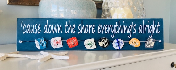 Beach Badge Display, NJ Season Badges, Custom Tag Holder, New Jersey Shore Town, Cause Down The Shore Everything's Alright, Jersey Girl