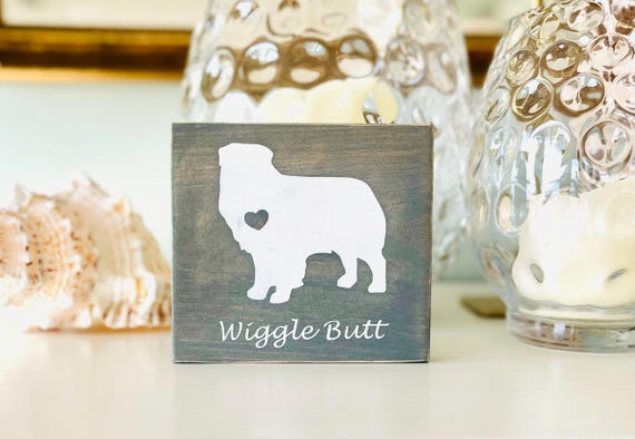 Australian Shepherd Wiggle Butt Sign, Aussie Dog Love, Custom Dog Sign, Australian Shepherd Art, Dog, Gift For Dog Lover
