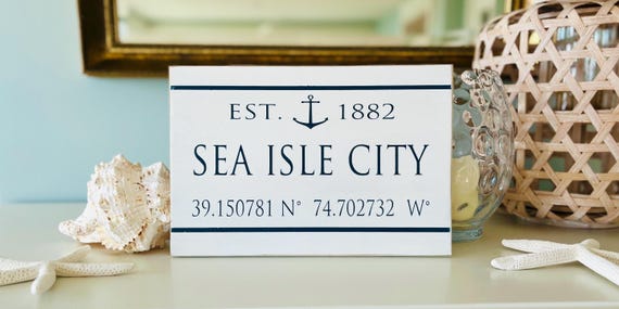 Custom Town Sign With Date And Coordinates
