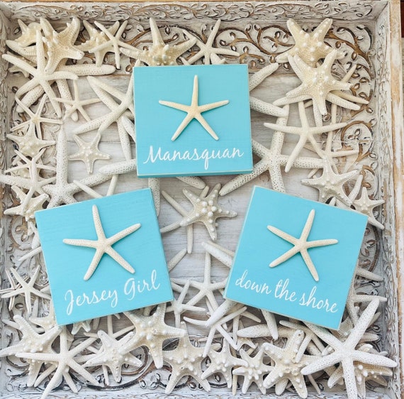 Down The Shore Sign, Jersey Girl Sign, Custom Town Sign, New Jersey Sign, Beach Sign, Starfish, Jersey Shore, Beach House, Shore Decor, NJ