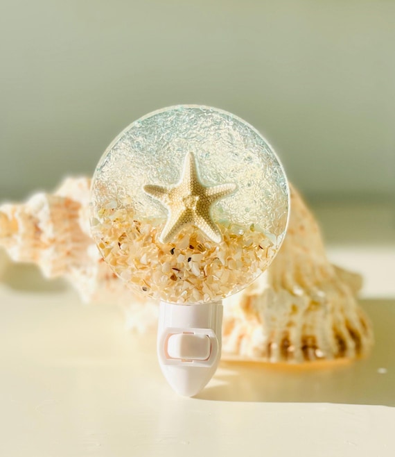 Starfish Night Light, Beach House Gift, Nursery Decor, Nautical