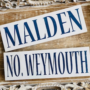 Custom Wood Town Sign: Personalized Coastal Decor