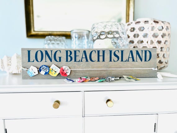 Custom Beach Badge Display, Beach Tag Holder, Beach Badge Collection, New Jersey Shore Beaches, Sign For Displaying Beach Tags