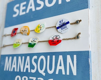 Wood Beach Badge Display Sign, Jersey Shore Beach Tag Holder, Beach Badge Collection,  Beach Tag Display, Down The Shore, Coastal Decor