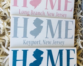 New Jersey Sign, New Jersey Home State and Town Sign, Custom NJ Sign, Beach House Sign, NJ Gift, NJ Map, Bruce Springsteen, Down The Shore