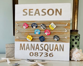 Custom Beach Badge Holder Sign: Jersey Shore Tag Display