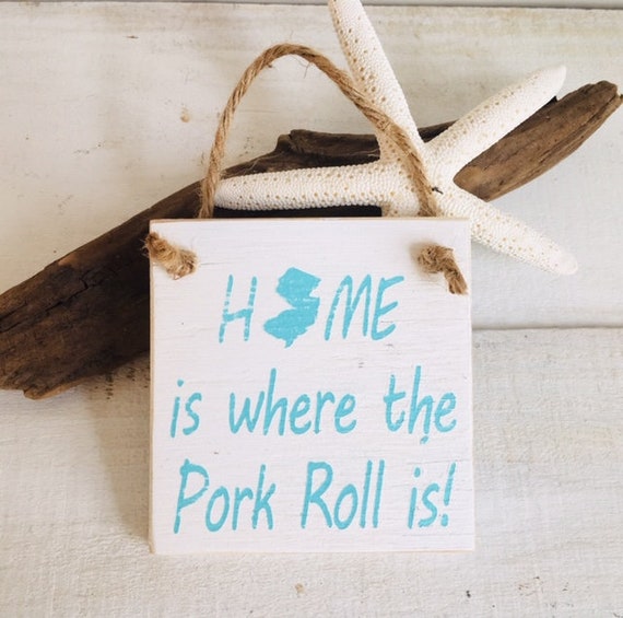 New Jersey Pork Roll Sign ~ New Jersey Ornament 4" x 4" ~ Jersey Shore ~ Christmas Tree
