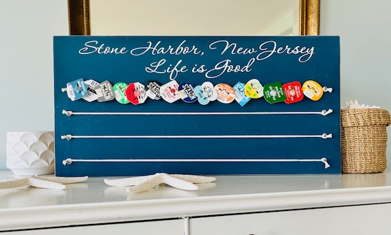 Beach Badge Display With Custom Town, Badge Tag Holder, Collection Display, NJ Season Beach Badge, Jersey Girl, Cause Down The Shore Town