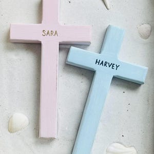 Personalized Wood Cross: Custom Baptism Gift, Nursery Decor
