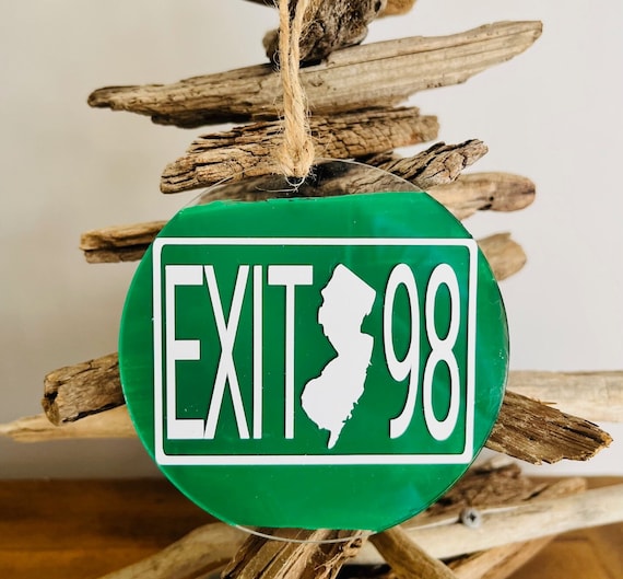 New Jersey Parkway Exit Ornament, Coastal Christmas Tree, Down The Shore, New Jersey Map, New Jersey Shore, Garden State NJ Gift, Holiday