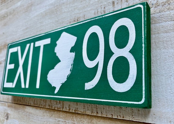 New Jersey Parkway Exit Sign, Jersey Girl, Garden State Parkway Sign, Down The Shore, Wood Sign, Jersey Shore, Exit 114, Exit 98, Exit 0