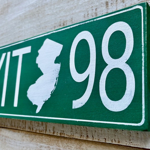 New Jersey Parkway Exit Sign, Jersey Girl, Garden State Parkway Sign, Down The Shore, Wood Sign, Jersey Shore, Exit 114, Exit 98, Exit 0