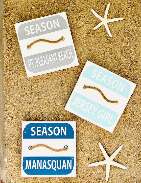 Custom Beach Badge Wood Sign, Custom Beach Tag Art, Custom Town Zip Code Sign, NJ Gift Idea, New Jersey Beaches, Jersey Shore, Jersey Girl