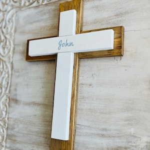 Custom Wood Wall Cross, Personalized Cross, Baptism Cross, First Holy Communion Gift, Confirmation, Wedding Gift, Baptism Gift For Boy, Girl