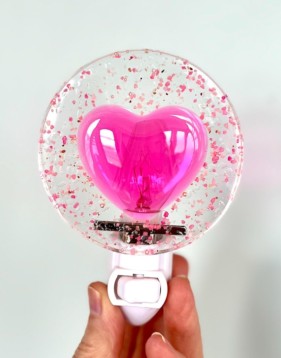 Pink Heart Night Light, Valentine's Day Night Light, Valentine's Day Decorations