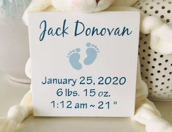 Custom Wood Baby Sign, Gift For Baby Boy, Gift For Baby Girl, New Baby Gift, New Mom, Newborn, Nursery Sign, Baby Baptism Gift, Girl, Boy