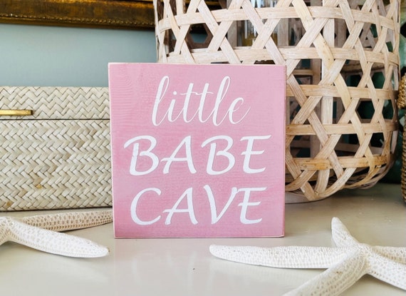 Little Babe Cave Sign, Little Man Cave Sign, Wood Sign, Baby Girl Nursery, Baby Boy, Coastal Kids Bedroom, Beach House Decor, Baby Shower