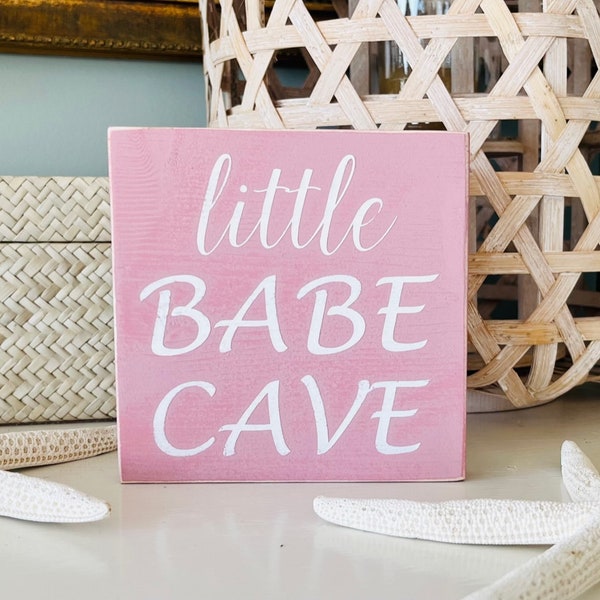 Little Babe Cave Sign, Little Man Cave Sign, Wood Sign, Baby Girl Nursery, Baby Boy, Coastal Kids Bedroom, Beach House Decor, Baby Shower