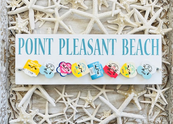 Beach Badge Display, Beach Tag Holder, New Jersey Season Beach Badge Holder, Custom Beach Badge Sign, Beach Tag Display, Down The Shore