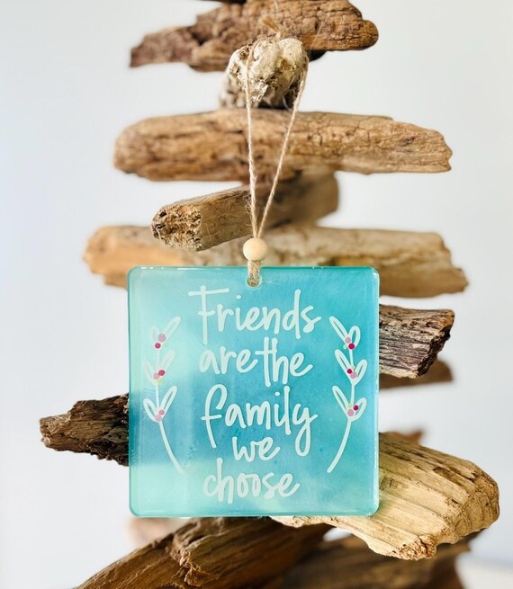 Friendship Ornament, Gift For Friend, Friends Are The Family We Choose Ornament, Aqua Blue Ornament, Christmas Tree, Friendsgiving, Hanukkah