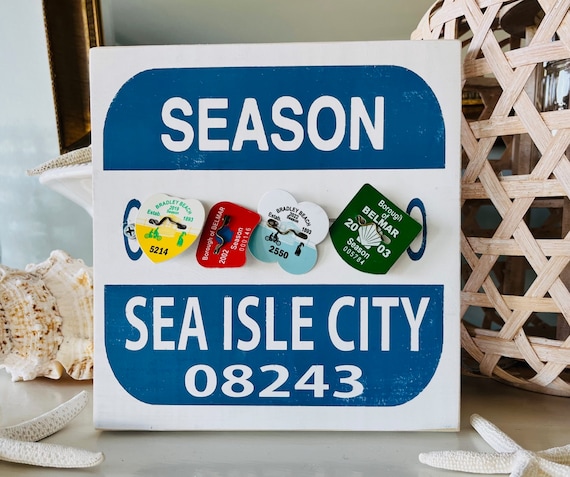 Beach Badge Holder, Badge Tag Display, Wood Season Beach Badge, Jersey Shore, Cause Down The Shore Everything's Alright, New Jersey, NJ Sign