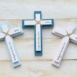 First Communion, Custom Wood Wall Cross, Nursery, Baptism, Personalized, First Communion Gift, Confirmation, Bless This Home, New Baby, Home