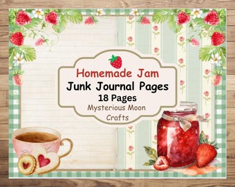 Homemade Jam Junk Journal Pages: Printable Recipe Book (Digital Download)