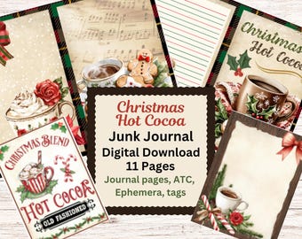 Christmas Hot Cocoa Junk Journal: Holiday Ephemera (Digital Download)