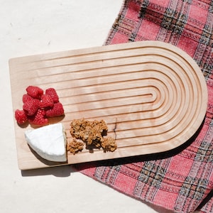 Rainbow Arch Serving Board Maple Small bread cutting board cheese & charcuterie platter appetizer tray wedding housewarming gift Maple