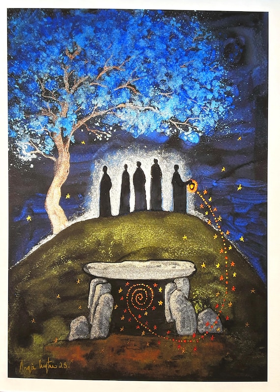 Night of the Ancestors, Giclee Print, A4 Print, Pagan, Mystical