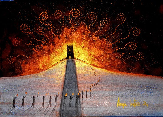 Avalon Winter Solstice, Avalon Print, Glastonbury Tor, Mystical Print, Yule