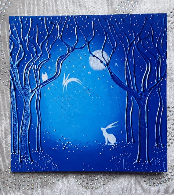 White Hare Card - Spirit Hare -  Art Card - Mystical Hare -