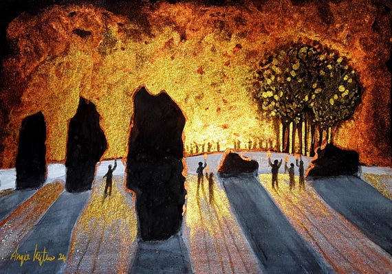 Avebury Winter Solstice, Avebury Print, Winter Solstice, Mystical Print, Pagan, Yule
