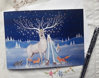 Goddess Card - Winter Goddess - Goddess Art - Snow Queen - Wiccan - Pagan - Mystical