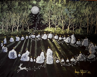 Large A3 Print, Rollright Stone Circle, Standing Stones, Mystical Print