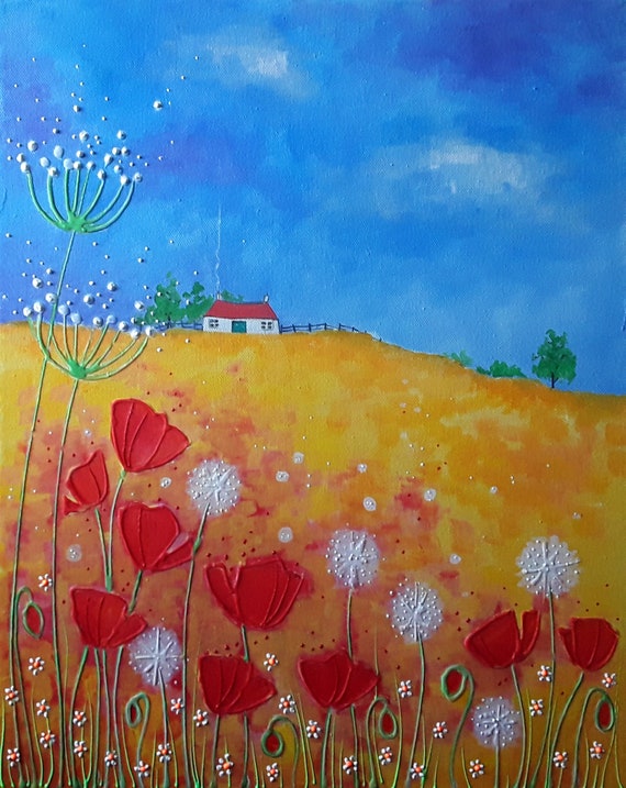 Summer Poppies Art - Poppy - Red Poppies - Poppy Print - Poppies and Corn - Summer Art