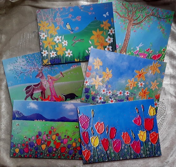 Spring Cards - Spring Art - Mystical Spring - Blank Spring Flower Cards