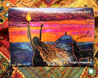 2027 A4 Calendar, Wall Calendar, Angie Livingstone Mystical Realms Calendar